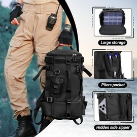Fishing Tackle Bag,Fishing Tackle Bag with Rod & Gear Holder,Lightweight Sling Tackle Storage Bag, Sturdy Fishing Gear Bag-Multi-functional, anti-abrasion for Fishing, Camping, Hiking, 12.99x7.8x8.2in