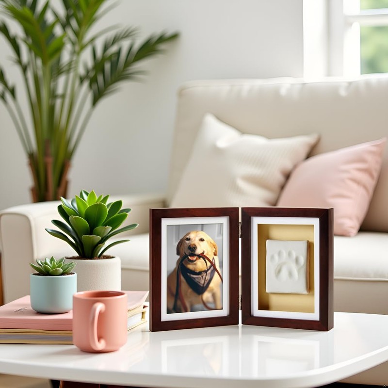Pearhead Pet Paw Print Photo Frame With Clay Imprint Kit