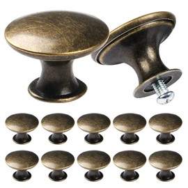 TsunNee 24pcs Vintage Style Chic Drawer Knobs Antique Bronze Kitchen Cabinet Handles 30mm Round Furniture Door Knobs