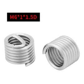 Helicoil M6 100 Pieces Wire Thread Inserts M6 Stainless Steel Helicoil Type Spiral Wire Screw Wire Sleeve Thread Repair Insert Assortment Kit M6 x 1.0 x 1.5D M6 Helicoil