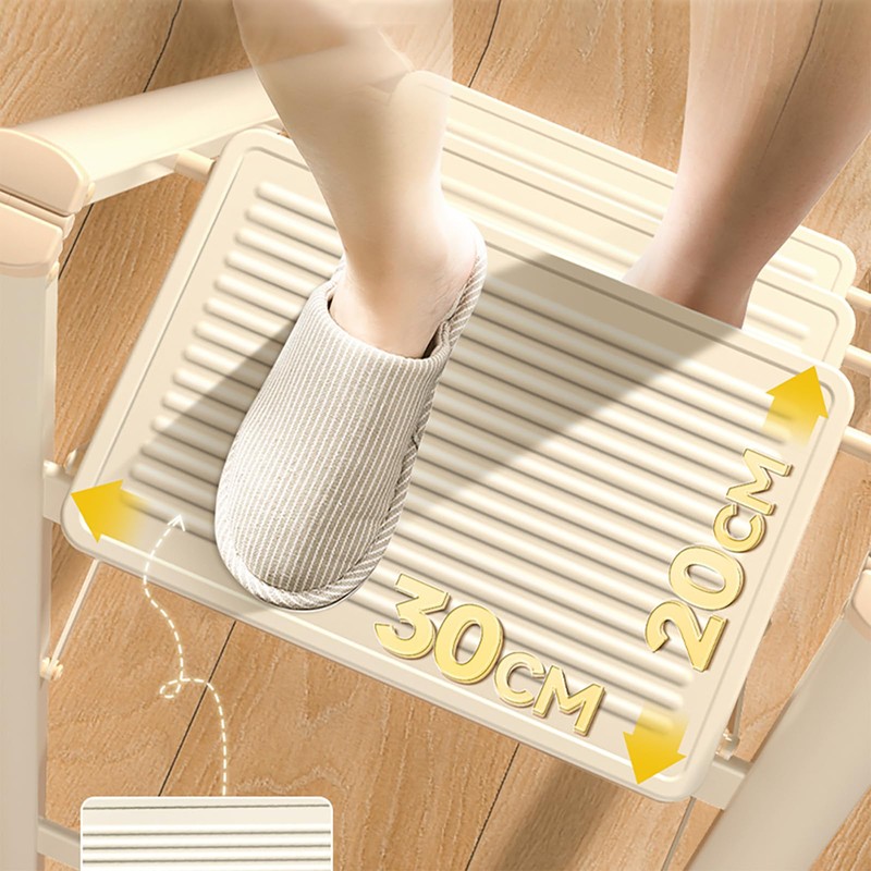 Frezon 3 Step Ladder, Folding Stool With 20CM Widened Pedal,