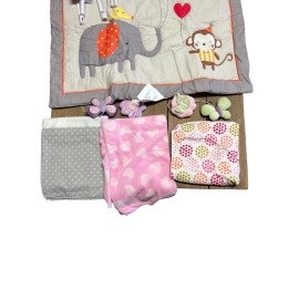 ManhattanKids Baby Crib Bundle 5 Pc Bedding Set Nursery Set Heseam New