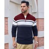 EKLENTSON Mens Turtleneck Sweater 1/4 Zip Mock Neck Sweater Warm