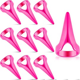 10 piezas de herramientas para separar el cabello y seleccionar el pelo de la herramienta de sección de pelo retro para uñas de dedo Cosplay de metal de la separación del pelo para trenzar, rizar, peinar, extensión de pelo de instalación rápida (rosa rojo)