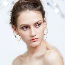 ZELORES 925 Sterling Silver Twisted Hoop Earrings for Women Lightweight Silver Thin Hoop Earrings White Gold Plated Big Hoop Earrings 20MM 30MM 40MM (14K Gold 40mm)