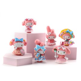 6 Pcs Handicraft Model Toy Cute Cartoon Shape Exquisite Ornaments for Home Car Decoration Type 1