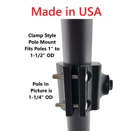 Transducer Mount for Lowrance Eagle Eye 9 - for 3/4" PVC, Summit or HDI Pole, Adjustable Clamp Style for 1" to 1.5" Pole (Clamp Style for 1" to 1.5" Pole)
