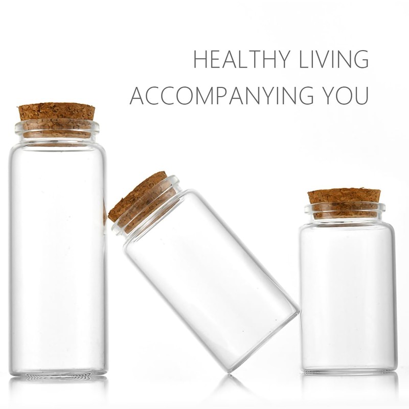 ICSTM Glass Bottles with Cork,2 Pack 5oz Empty Clear Glass