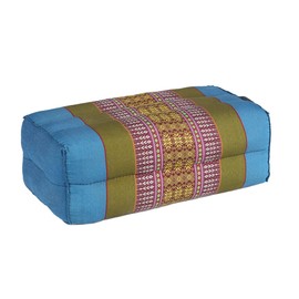 Standard - Yoga and Meditation Cushion Standard Zafu - Kapok High Density 100% Natural - Comfort and Firmness - Seat Stability - Blue Green Majorelle - X1