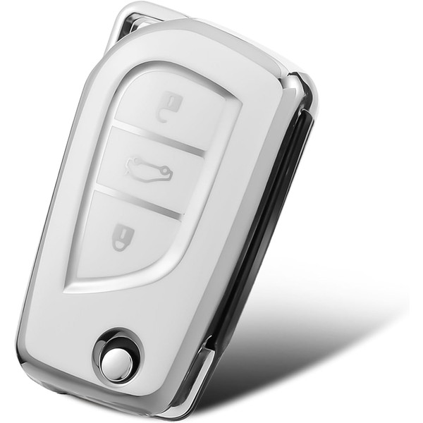 WORCAS Silver Pattern Soft TPU 360 Degree Protection Key Case