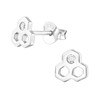 Monkimau Girls' Honeycomb Bee Stud Earrings 925 Sterling Silver with