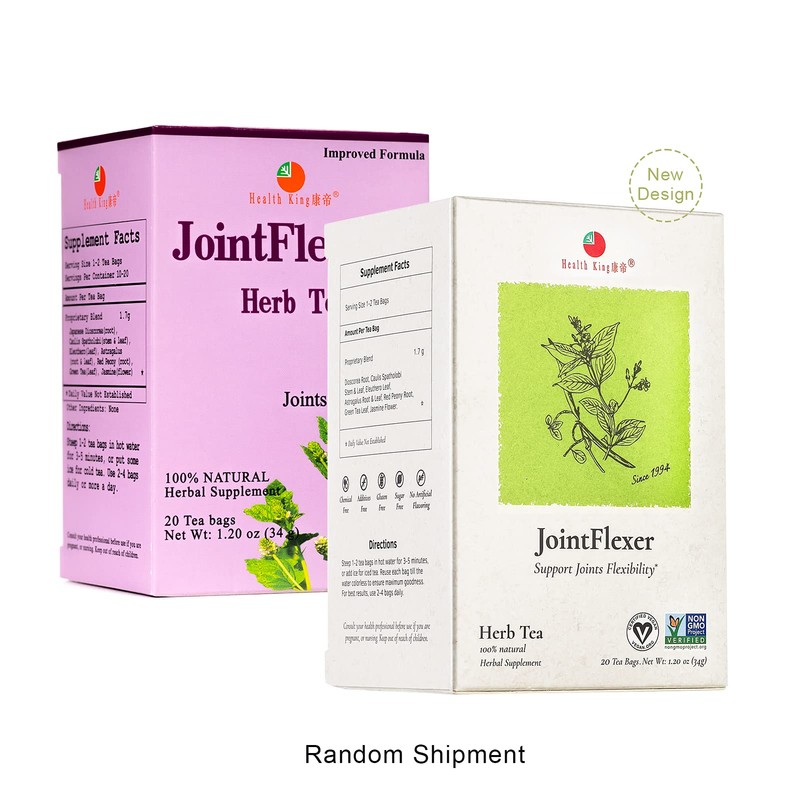 Health King Jointflexer Herb Tea, Teabags, 20-Count Box (Pack of