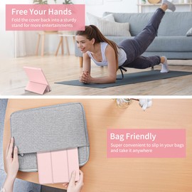 ProtUTab ProtUTab Case Compatible with iPad 9th Generation, Auto Wake&Sleep Slim Trifold Stand Case Compatible with iPad 9th Generation & iPad 8th Generation (2020) & 7th Generation (2019), Lightweight, Pink