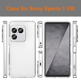 Completely transparent. Shock resistant! McDuLL 1 VIII Case, SO-51G SOG17 XQ-GE44 Clear, Double Layer Structure, TPU + PMMA, Strap Hole, Scratch Resistant, Yellowing Prevention, Four Corners