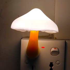 AUSAYE Sensor LED Night Light Plug in Wall Lamp, Energy Saving NightLight Cute Mushroom Night Lights for Adults Kids Bedroom,Bathroom,Toilet, Stairs, Kitchen,Hallway Corridor Warm White