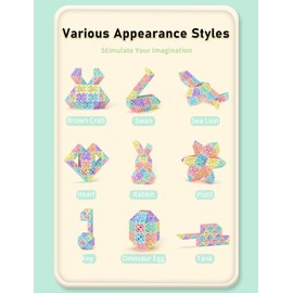 ROXENDA Magic Snake Cube Twist Puzzles Toys for Kids 36 Wedges,Magic Snake Cube Fidget Toy,Hollow Macaron Magic Snake Toy Brain Puzzle Game Party Bag Fillers for Boy Girl for Kids