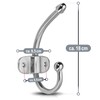 com-four® 2 x Wall Coat Hooks, Double Metal Wall Hooks
