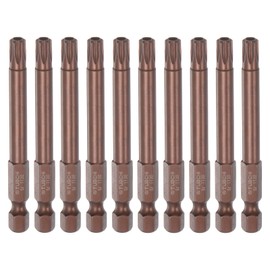 HARFINGTON 10pcs T30 Torx Bit 1/4" Hex Shank 3" Length Magnetic Security Star Screwdriver Power Tool, Red