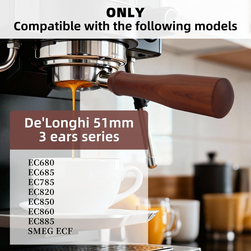 ShanSon Espresso 51mm Bottomless Portafilter with Stainless Steel 3 Ears