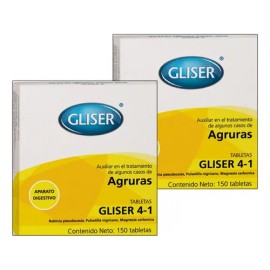 Gliser # 4-1 Tratamiento Agruras, Homeopatico (2pzas)300tabs
