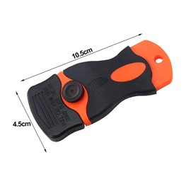 FULARR 2Pcs Premium 1.5" Plastic Locking Razor Blade Scraper with Safety Cap and 20pcs Double Edged Plastic Razor Blades, for Removing Label Glue Residue on Soft Surface NO Scratched