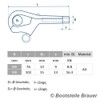 BOOTSTEILE BRAUER Pack of 2 Pelican Hooks M6 x 76