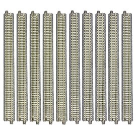 KATO N Gauge PC Straight Track 9.8 inches (248 mm), Pack of 10, 20-005-L Model Railway Supplies