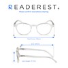 Readerest Round Blue Light Blocking Reading Glasses (Clear, 2.00 Magnification)