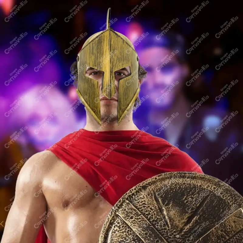 Casco Romano Color Bronce Plástico Disfraz Spartano Gladiador 300 Costume