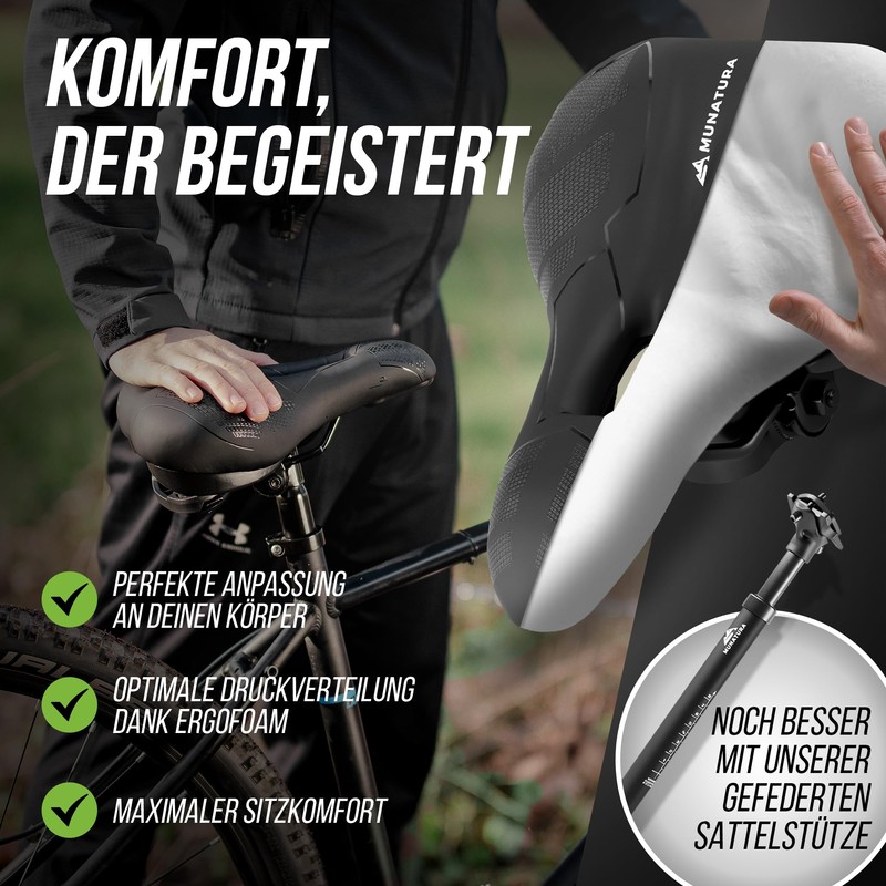 MUNATURA Ergonomic Bicycle Saddle for Men and Women - First-Class