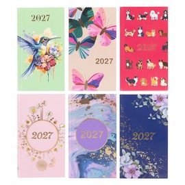 2027 Slim Diary Week to View - Bees Hardback Planner Runs January to December 2027 - Pocket Size, 16cm x 9cm with Ribbon Bookmark (Bee)