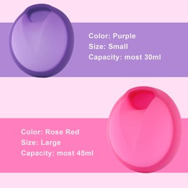 PATILWON 2er-Pack Wiederverwendbares Menstruationsscheibe, Femdisc Menstruationstasse in medizinischer Qualität, BPA-frei, bis zu 12 Stunden verwendbar (Menstruationsscheibe (rosarot L+lila S))