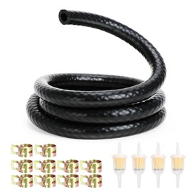 1 Metre Fuel Hose Kit, 8mm Fuel Line with 10 Clips, Nitrile Pipe 8mm with Filters, Car Gas Fuel Inline Line Hose Universal, Rubber Pipe Set for Cars, Trucks