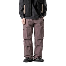 BLACKARMADA Unisex Parachute Cargo Pants –Quick Dry Joggers Lightweight Waterproof Baggy Hiking Fishing Work Pants for Men & Women Outdoor Streetwear Purple