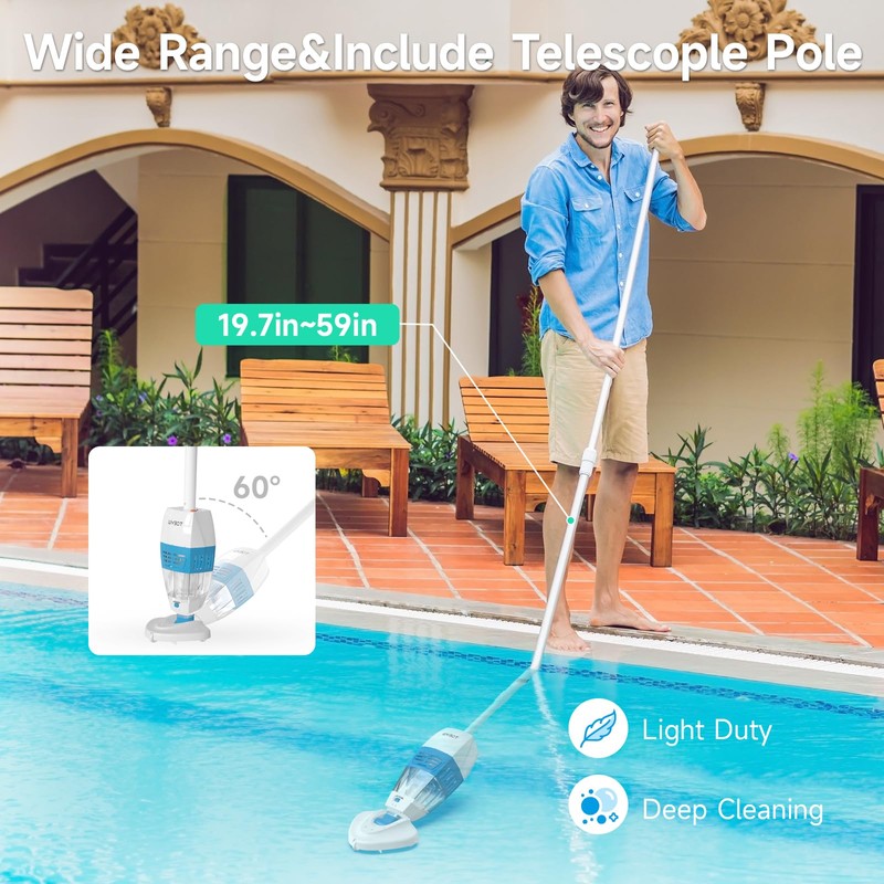 (2026 New) WYBOT Hyson 100P Handheld Pool Vacuum with Telescopic