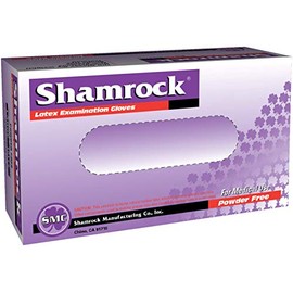 Shamrock 10111-S-bx Med Glove, thin, No Powder, Slick Surface Latex, Small, Natural