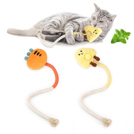 ROLUFY Sisal Rope Cat Toys, 2Pack Bite-Resistant Catnip Toys,Cat Toys for Bored Indoor Cats, Safe Teeth Cleaning Chew Cat Toy,Interactive Cat Kicker Toys for Indoor Cats, Kitten Toys 20" All Breeds