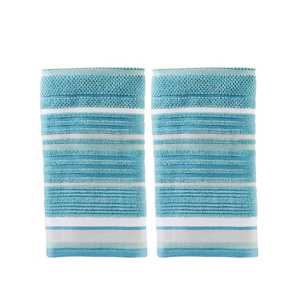 SKL Home by Saturday Knight Ltd. Seabrook Stripe 2-Piece Hand Towel Set, Teal