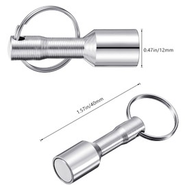 Hotop 6 Pieces Metal Magnetic Key Ring Magnetic Key Ring Pocket Magnetic Key Ring with Split Ring Jewellery Test Magnet for Metal Recyclers, Lovers and Collectors