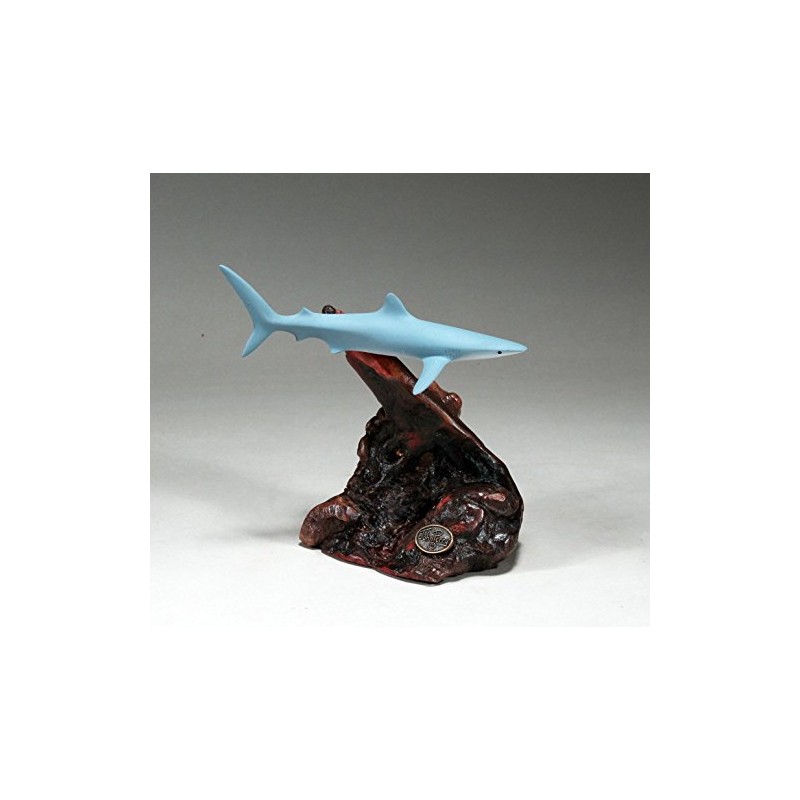 BLUE SHARK by John Perry 6in long sculpture Airbrushed blue/grey