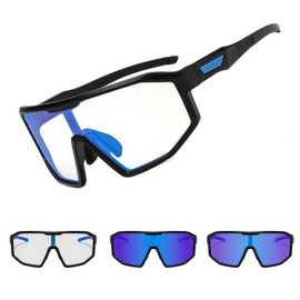 Suertree Photochromic Cycling Glasses Men Women Clear Sports Sunglasses Mountain Bike Riding MTB Bicycle Running Golf Baseball Fishing Driving Hiking