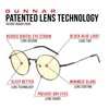 Gunnar Optiks Amber Lens Round Blue Light Blocking, Black, Adult