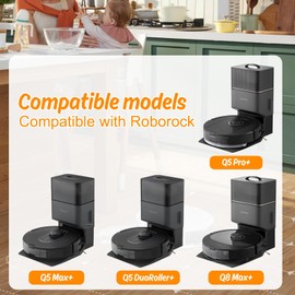 DrRobor DrRobor Ersatzteile Zubeh?rset f??r Roborock Q8 Max+/Q5 Pro+/Q5 Max+/Q5 DuoRoller+ Staubsauger,2 Hauptb??rsten, 4 HEPA-Filter, 6 Staubbeutel, 4 Wischpads, 4 Seitenscheuerb??rsten