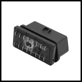 Hihaha 16 Pin OBD2 Diagnostic Connector Female Adapter Shell Kit Black DC 12V for Car Durable Material
