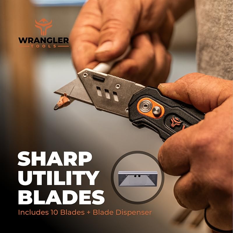Wrangler Tools Folding Utility Knife - Quick Change Box Cutter