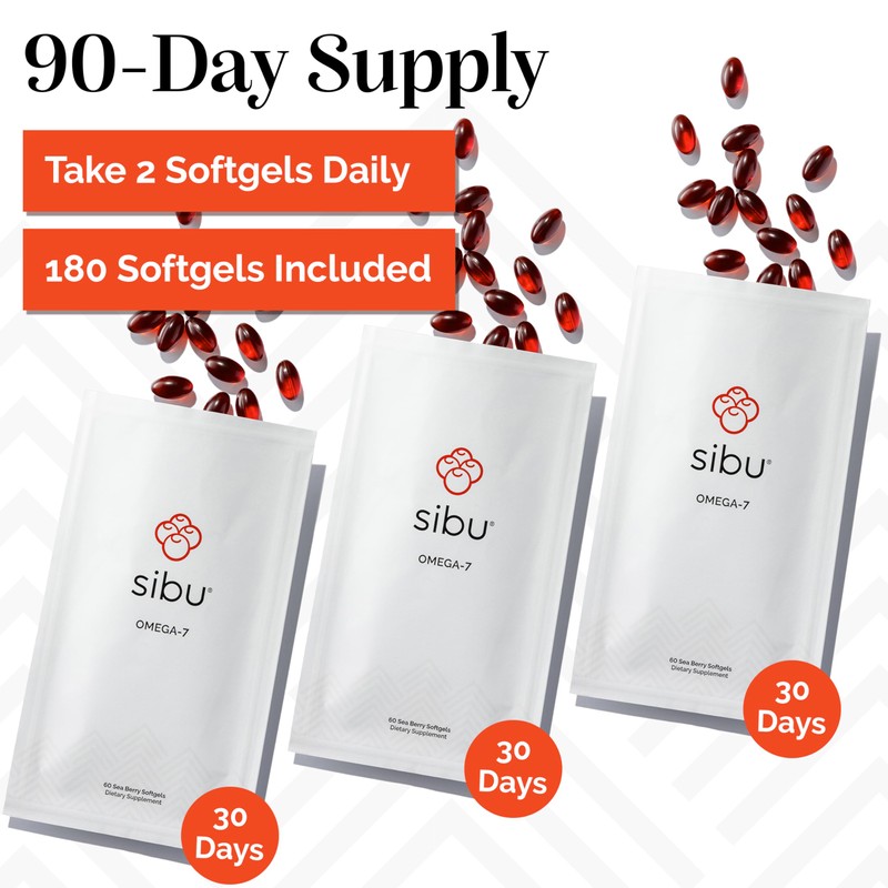 sibu Sea Buckthorn Omega-7 Softgels (90-Day Refill Sachet) – Supplement