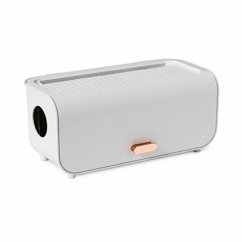 Desktop Cable Management Box for Chargers - Covered PP Organizer