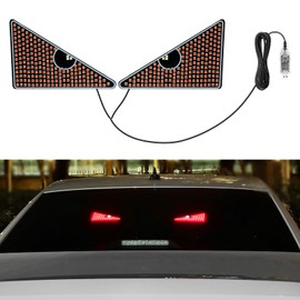 Dargoose LED Eyes for Car Truck Window Windshield Devil Eye Light USB Port Cars Funny Flicker Accessories Red Triangle Decorative for Men Women