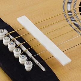 Domofa Guitar Bone Saddle Blank Guitar Bridge Saddle for Electric Bass Acoustic Classical Guitar Mandolin Banjo Ukulele Replacement Parts (10Pcs Saddles)