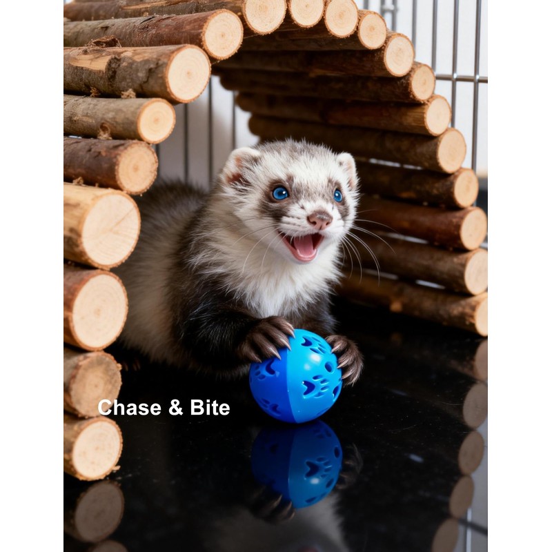 HEUHAI 10-Pack Ferret Bell Ball Toys, Non-Toxic PP, Hollow Chew